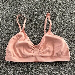 Fabletics Bralette Womens Size S orange Seamless Wireless Unpadded Pullover